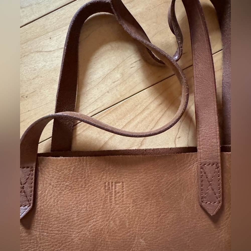 Madewell Brown Leather Transport Tote with Zip Detail - Picture 7 of 11